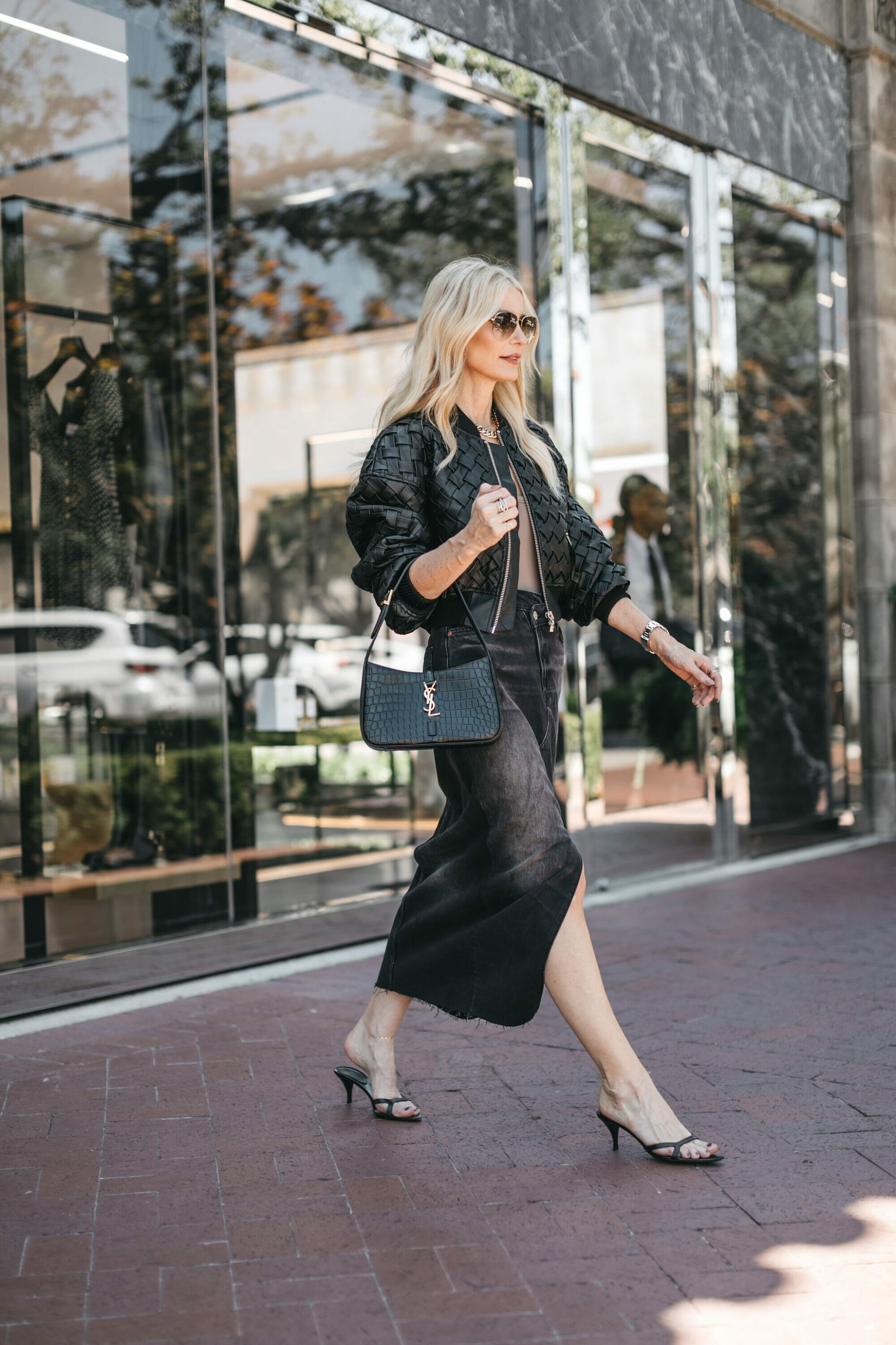 How to Style a Denim Midi Skirt for Fall and Winter | Bella Style Living